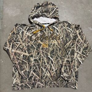 Cabela's Grassland Camouflage Camo Hoodie Yellow Embroidered Logo Streetwear